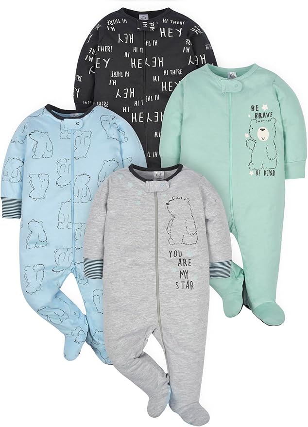 Gerber Baby Boys 4 Pack Sleep 'N Play Footie by Gerber