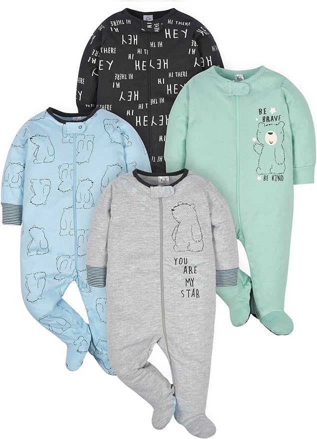 Gerber Baby Boys 4 Pack Sleep 'N Play Footie by Gerber