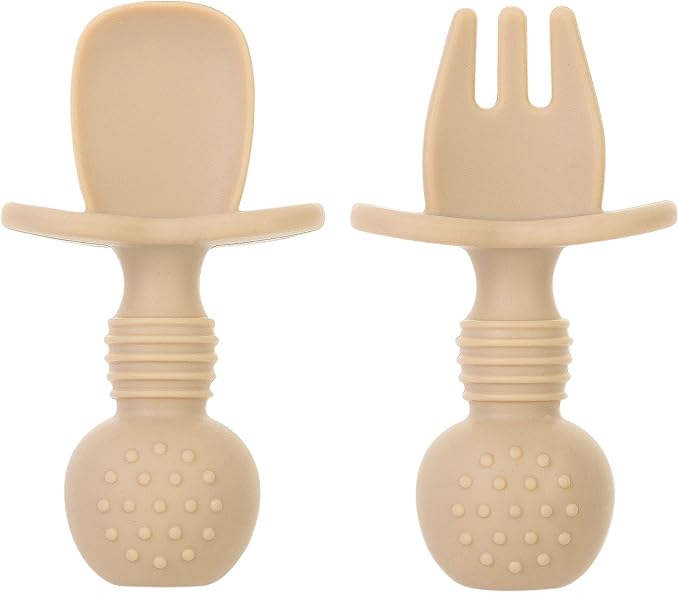 6 Pack Baby Spoons and Forks Set, Silicone First Stage Self Feeding Infant - Image 6