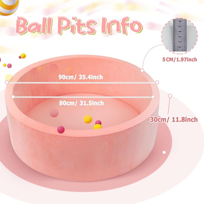 Foam Baby Ball Pit, 35.4"x 11.8" Ball Pits - Image 2