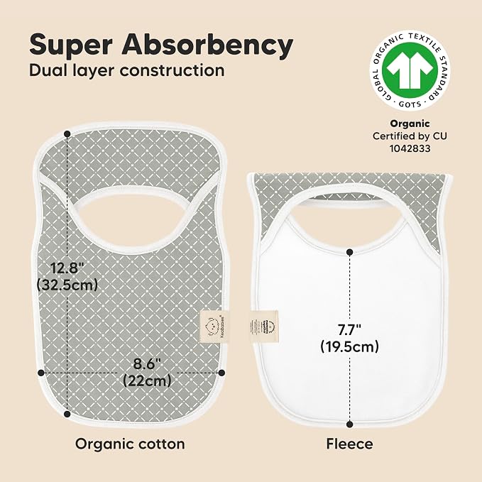 KeaBabies 8-Pack Baby Bibs for Boys, Girls - Image 3