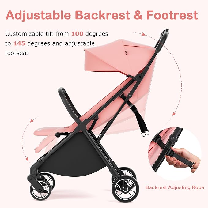 INFANS Lightweight Baby Stroller, Ultra-Compact Fold Airplane Ready Travel - Image 4