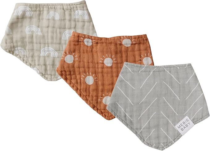 Mebie Baby Muslin Cotton Bib, 3 pack, Baby Bib Set by MebieBaby