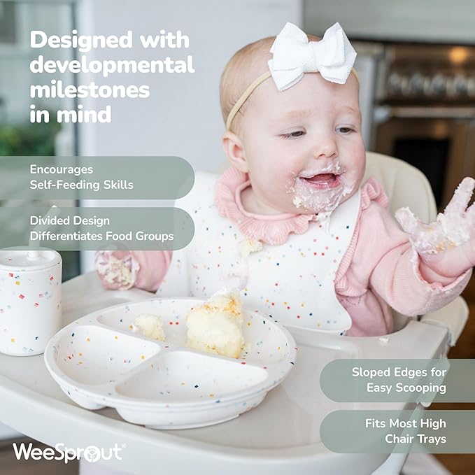WeeSprout Silicone Divided Plates, 100% Food Grade Silicone Divided Plates - Image 3