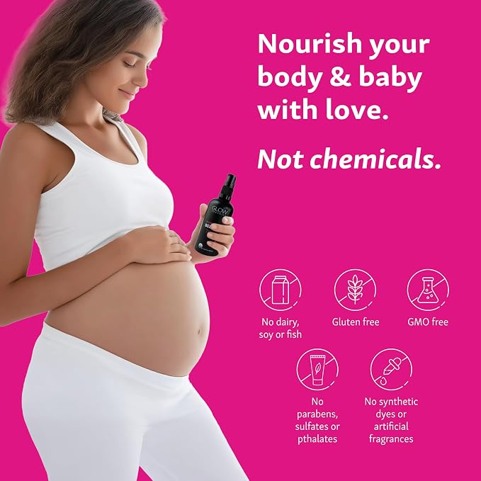 Glow Organics Belly Oil for Pregnancy, Prevents Stretch Marks & Scars, Organic - Image 3
