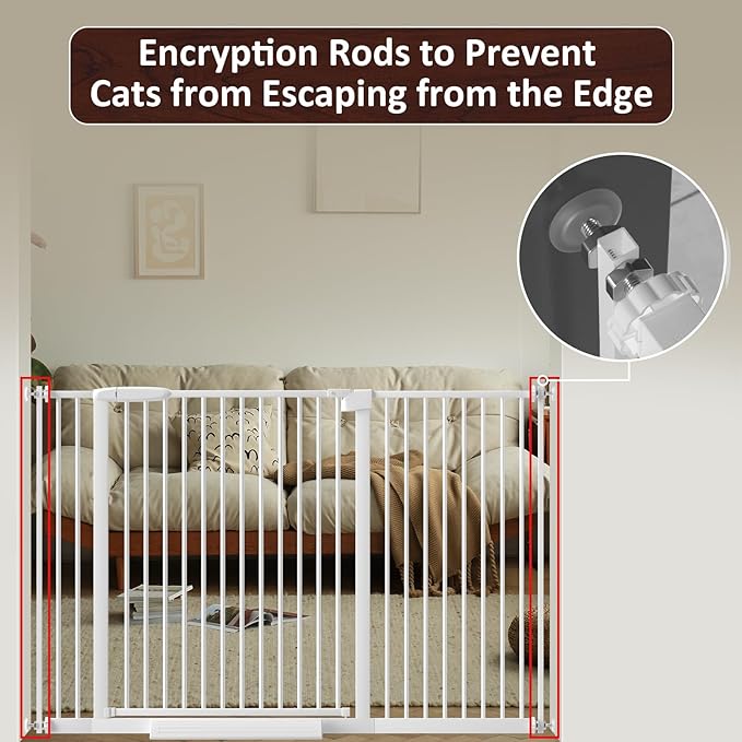 DEARBB Extra Wide Baby Gate Ultra Narrow Spacing 30.11-77.36" Pressure Mounted - Image 6
