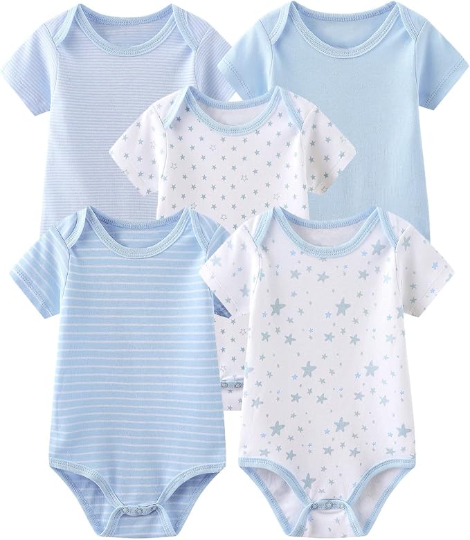 Chamie Newborn Baby Cute Design Bodysuit Short Sleeve One-Piece Baby Clothes - Image 2