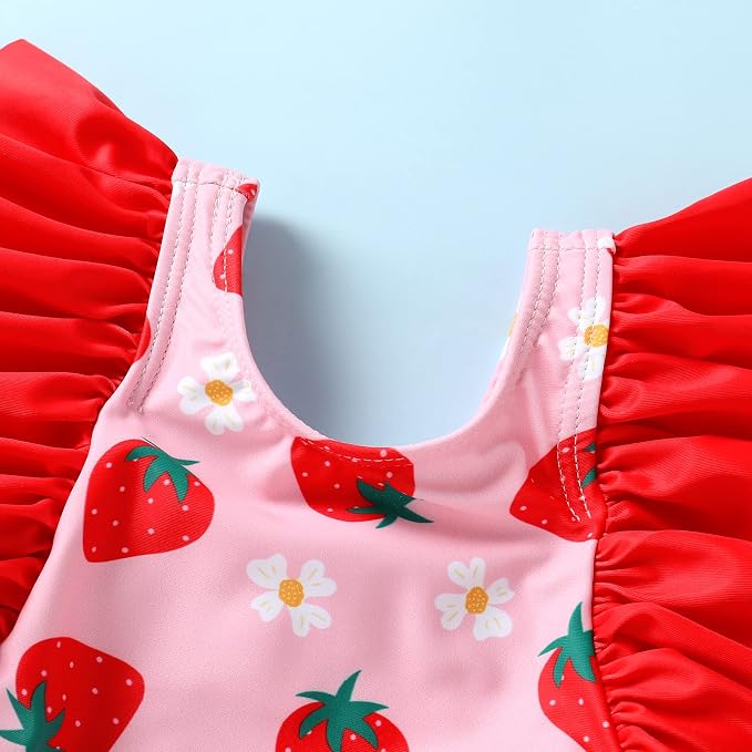 Newborn Baby Girl Ruffle Swimsuit Infant Toddler One Piece Floral Bikini Beach - Image 4
