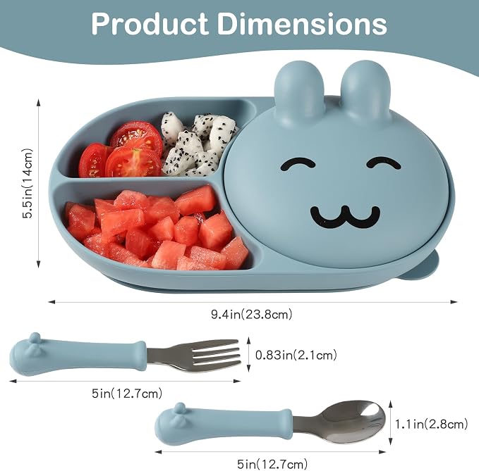 Silicone Baby Plate, Toddler plates, Self-feeding of infants after weaning - Image 4