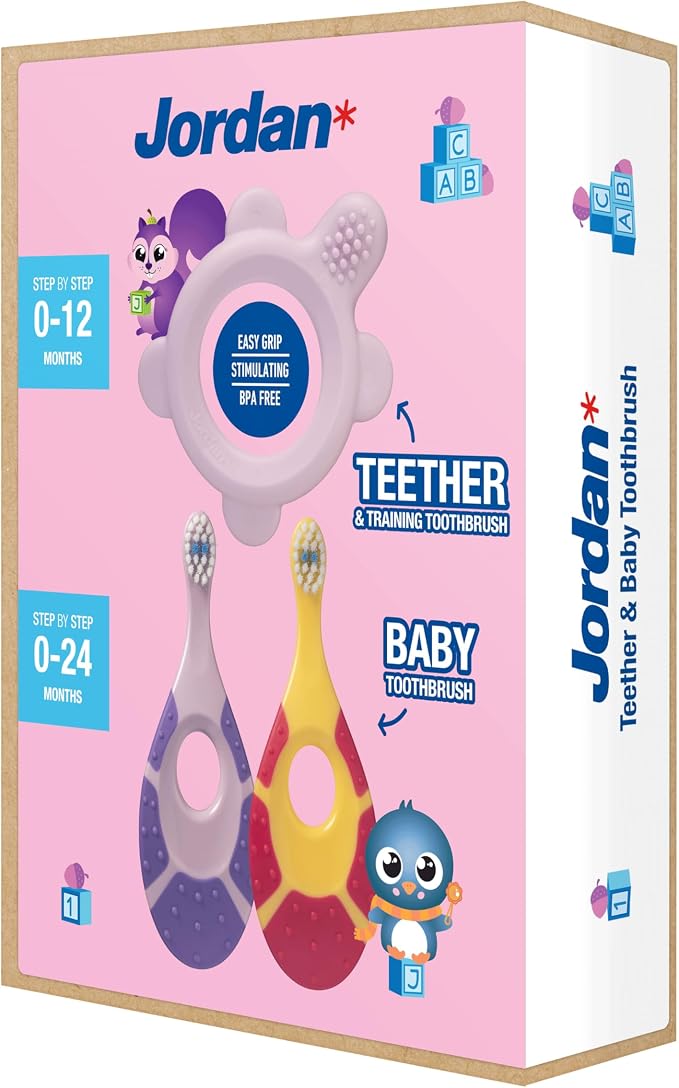 Jordan* ® | Step 0 Teether & Training Toothbrush | BPA-Free, 2-in-1 Teething & - Image 2
