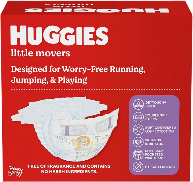 Huggies Size 6 Diapers, Little Movers Baby Diapers, Size 6, Packaging May Vary - Image 10