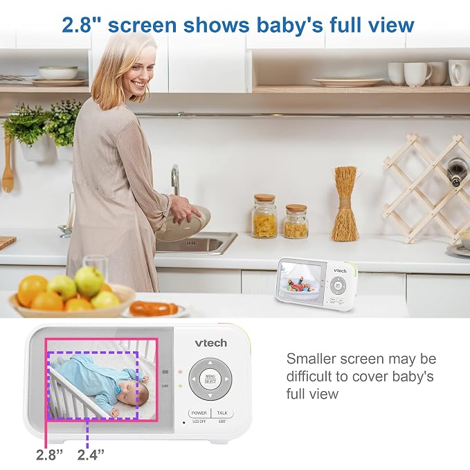 VTech VM923-2 Baby Monitor, 2.8”Screen, 1000ft Range, Pan-Tilt-Zoom, Night - Image 7