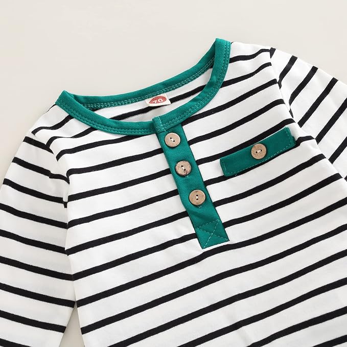 Toddler Baby Boy Clothes Solid Color Long Sleeve Crewneck Sweatshirt Top Casual - Image 3