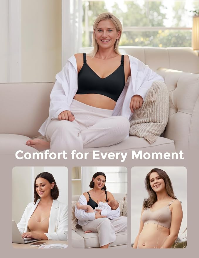 Momcozy Nursing Bras for Breastfeeding, YN21 Seamless Ultra Comfort Maternity - Image 8