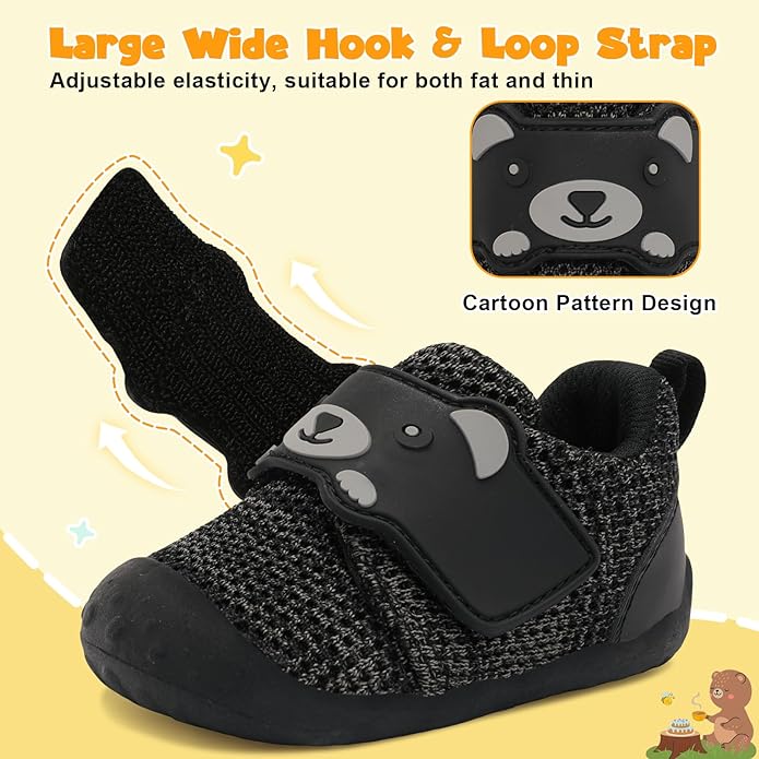 FEETCITY Baby Walking Shoes Wide Baby Shoes Boys Girls Infant Sneakers Crib - Image 3