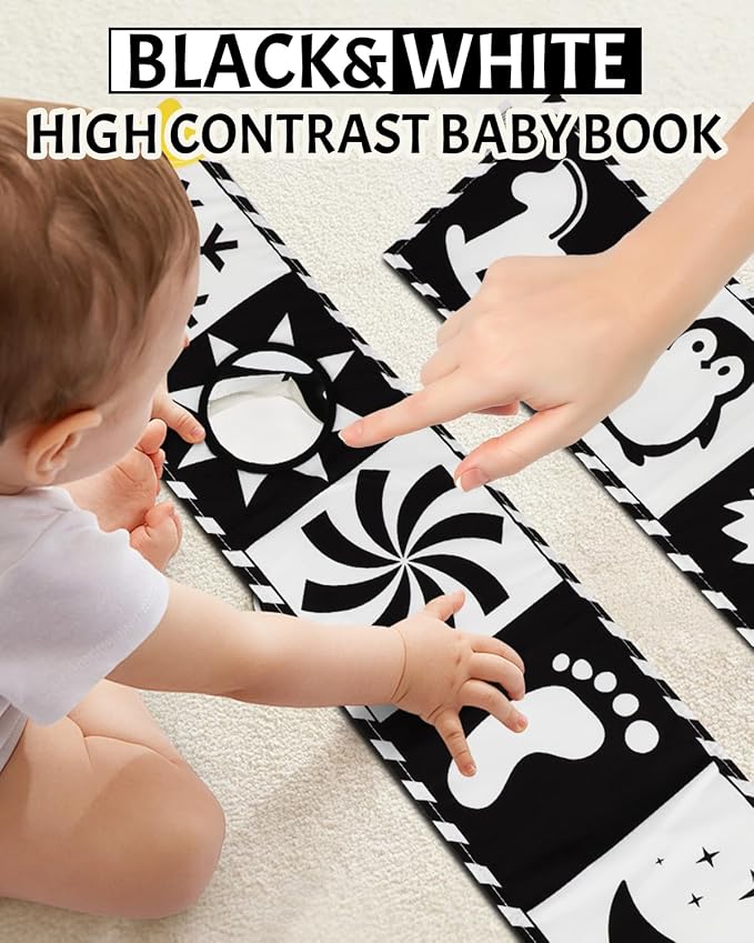 High Contrast Baby Toys, Soft Baby Books, Infant Sensory 0-6-12 Months - Image 2