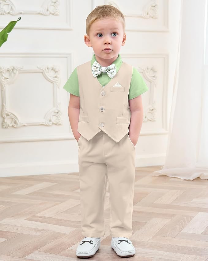 DISAUR Baby Boy Clothes Toddler Boy Outfits 4PCS Gentleman Dress - Image 3