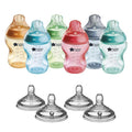 Tommee Tippee Natural Start Bottle and Nipple Bundle, 6 Fiesta Color, by TommeeTippee