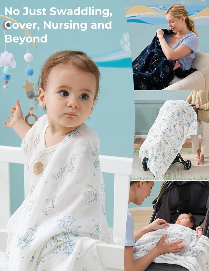 Momcozy Muslin Swaddle Blankets, Ultra Soft Neutral Registry Essentials - Image 6