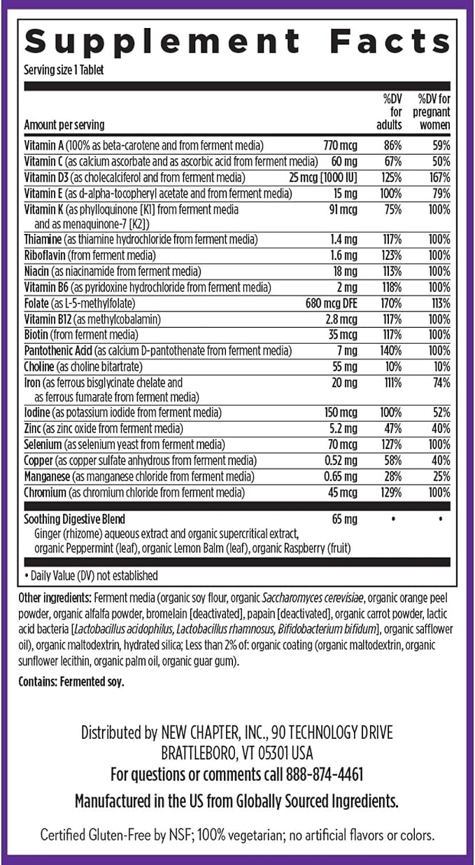 New Chapter Prenatal Vitamins, One Daily Prenatal Multivitamin - Image 6