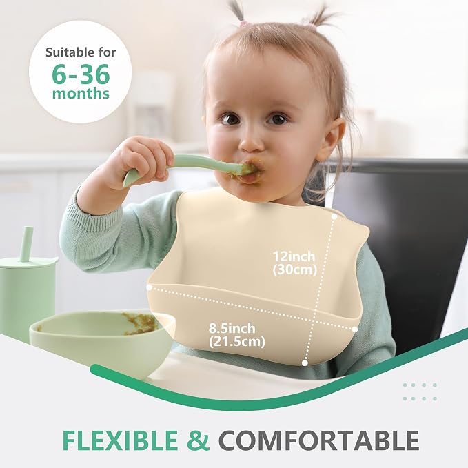Cuddle Campus Set of 3 Silicone Bibs - Image 3