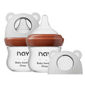 Natural Glass Baby Bottle for Breastfeeding Babies, 3oz Newborn Anti-Colic Baby by yanyoyo