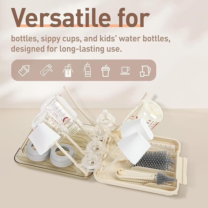 Baby Bottle Brush Set, 6-in-1 Travel Bottle Cleaning Kit - Image 5