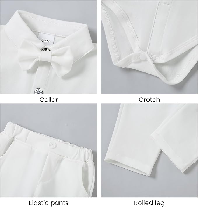 DISAUR Baby Boy Clothes Toddler Boy Outfits 4PCS Gentleman Dress - Image 2