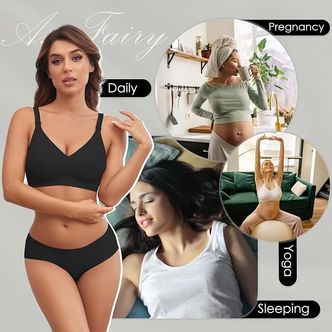 As Fairy Seamless Nursing Bras for Breastfeeding Soft Wireless Sleep Maternity - Image 6