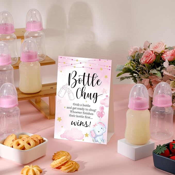 TrelaCo Bottle Chug Baby Shower Game 20 Pcs Baby Bottles Shower Favor - Image 4