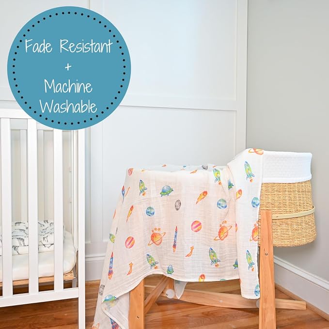 LollyBanks Swaddle Blanket, 100% Cotton Baby Blanket, Soft Muslin Swaddle - Image 5