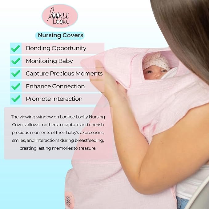 Muslin Nursing Cover for Baby Breastfeeding –Peekaboo Window -100% Breathable - Image 6