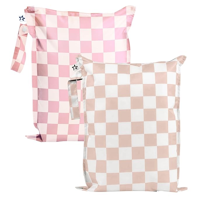Tiny Twinkle Wet Dry Bag – 2 Pack Reusable Waterproof & Mess Proof Wet Bags by TinyTwinkle