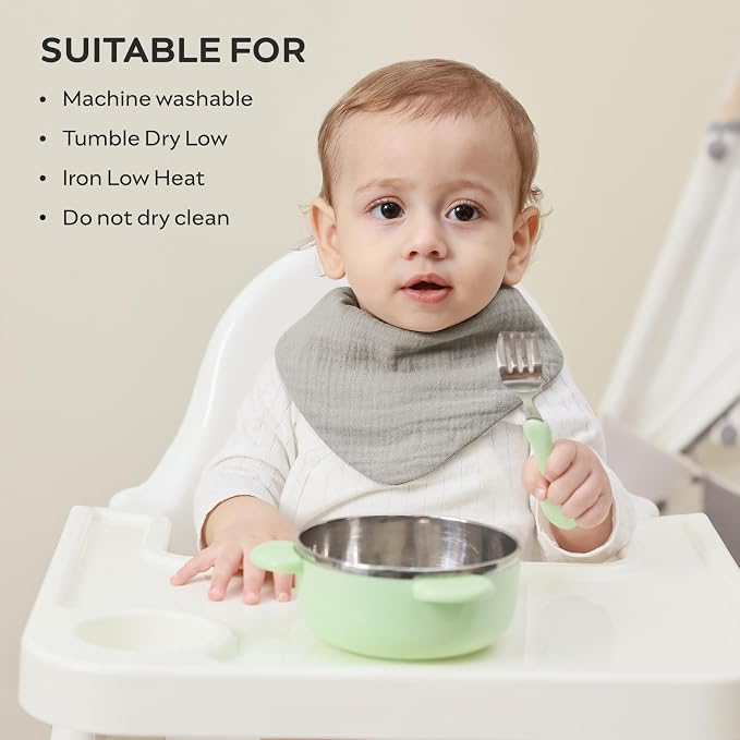 JELLYMONI 10 Pack Muslin Drool Bibs - Image 4