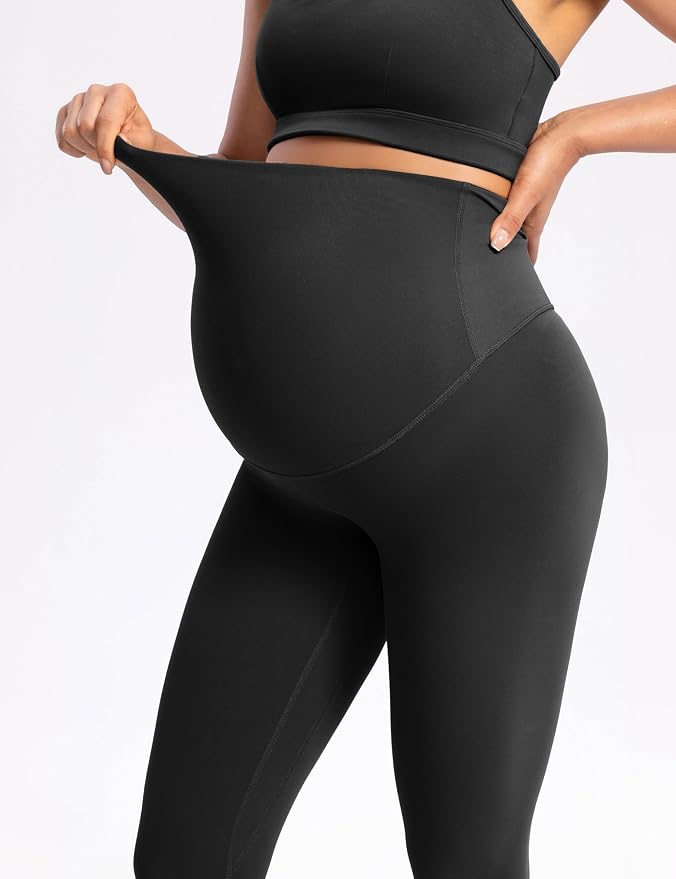 POSHDIVAH Women's Creamluxe Maternity Leggings 25"/28" Over The Belly Pregnancy - Image 5