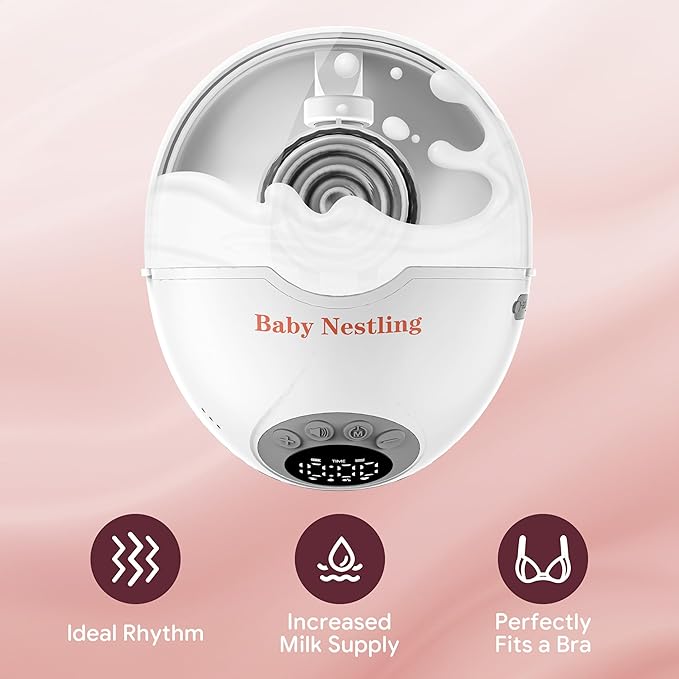 Breast Pump Hands Free, Smart Heated Base Promotes Milk Production, 40dB Quiet - Image 10