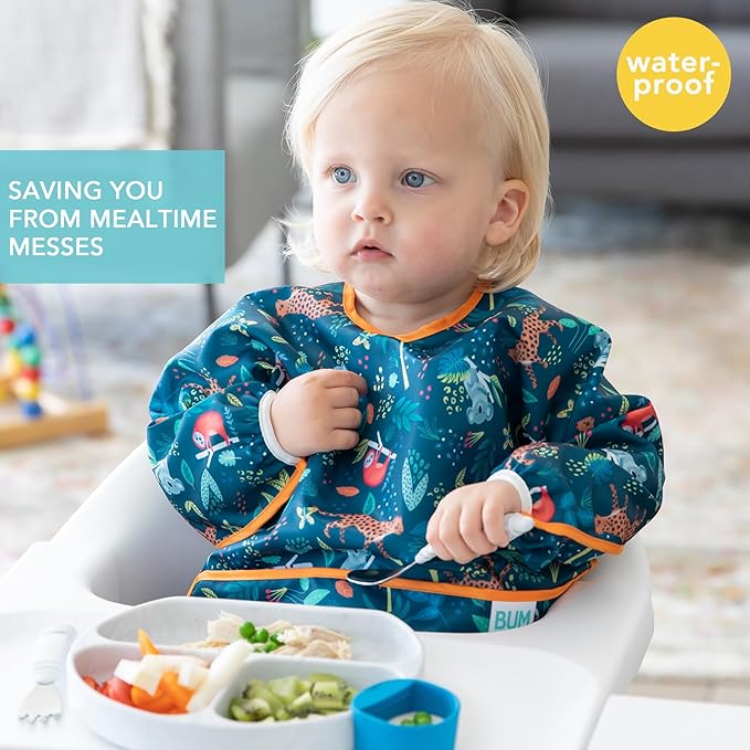 Bumkins Sleeved Bib for Girl or Boy, Baby and Toddler for 6-24 Mos, Essential - Image 2