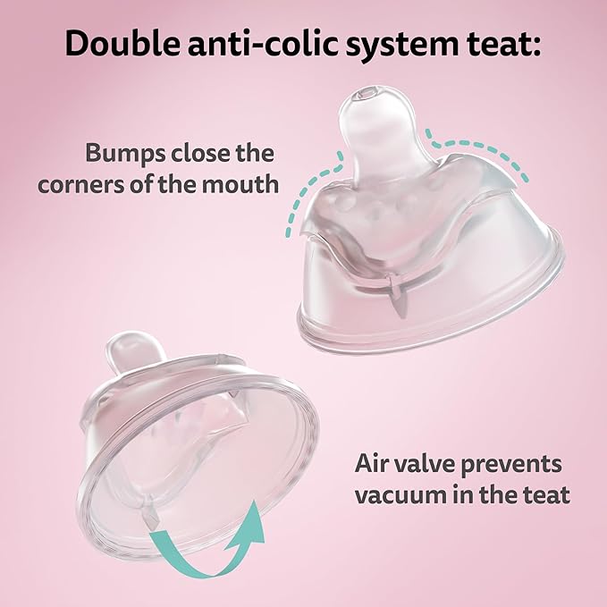 Herobility Double Anti-Colic Baby Bottles – 5 fl oz/140ml – 4-Pack – Multicolor - Image 3