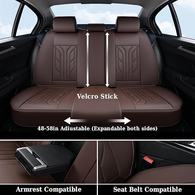 Coverado Front Seat Covers, Car Seat Covers Front Seats, Leather Seat Covers - Image 6