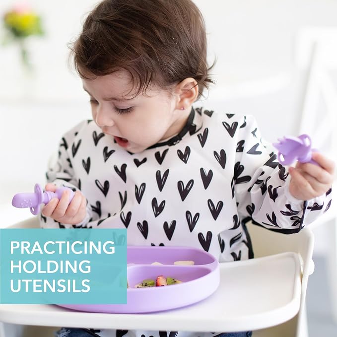 Bumkins Baby Utensils Set, Chewtensils Silicone Spoons - Image 2