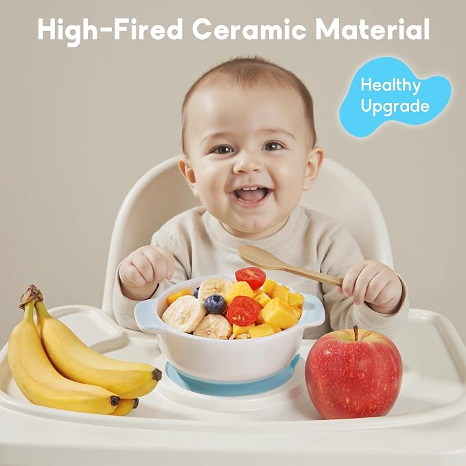 Ceramic Suction Bowl for Babies and Toddlers, Non-Slip Silicone Suction Cup - Image 6