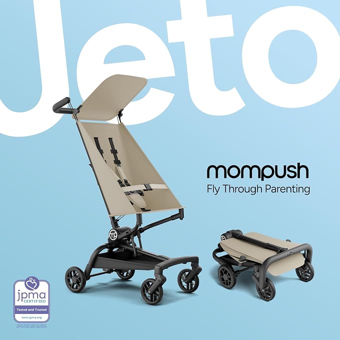 Mompush Jeto Lightweight Travel Stroller – 9.8 lbs Ultra-Compact, One-Hand Fold - Image 9