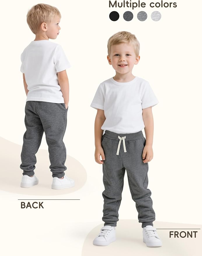 4 Pack Toddler Boys Sweatpants Cotton Baby Kids Joggers Toddler Boys Girls - Image 4