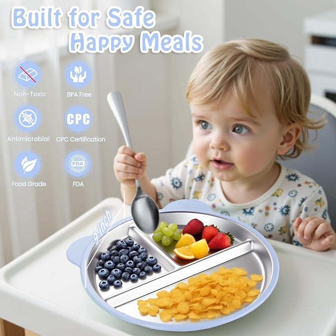 Stainless Steel Kids Plate - Image 3
