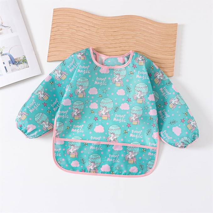 5 Pcs Long Sleeved Baby Toddler Bibs Waterproof Sleeved Bib 3-24 Months - Image 5