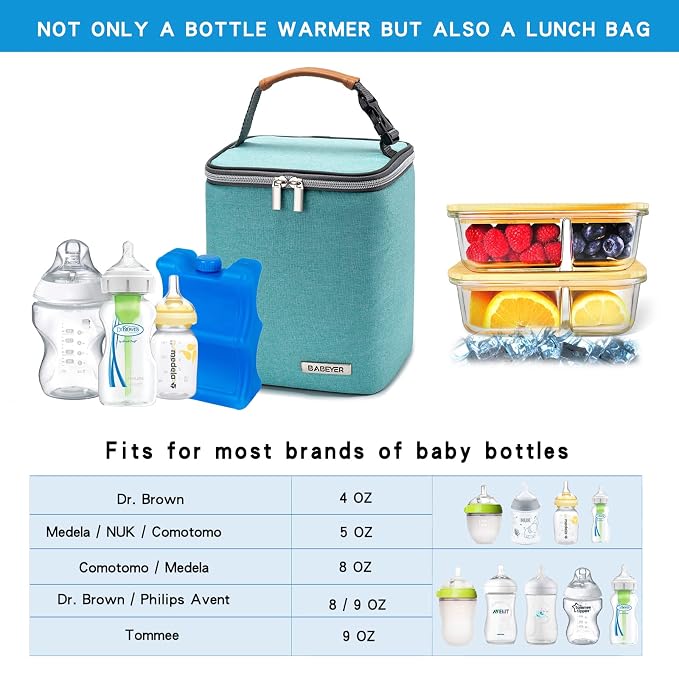 Breast Milk Cooler Bag with Ice Pack Fits 4 Baby Bottles Up to 9 Ounce - Image 3