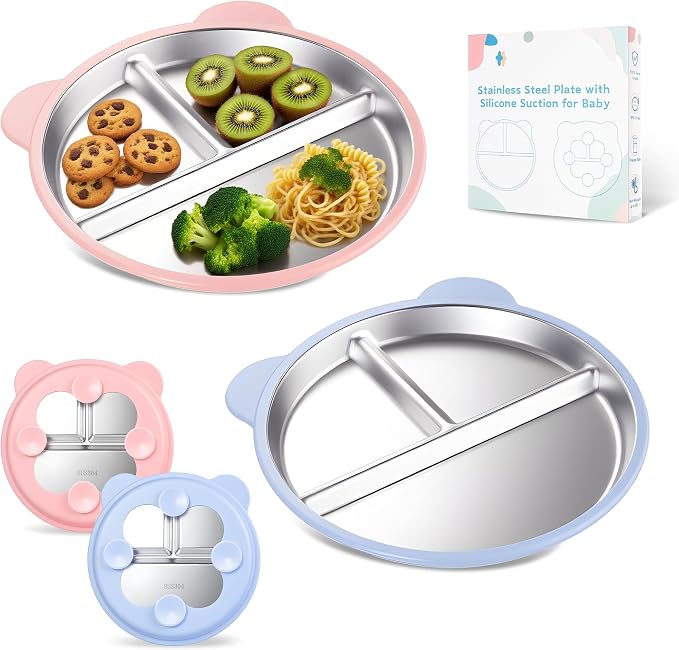 Stainless Steel Kids Plate by Unknown