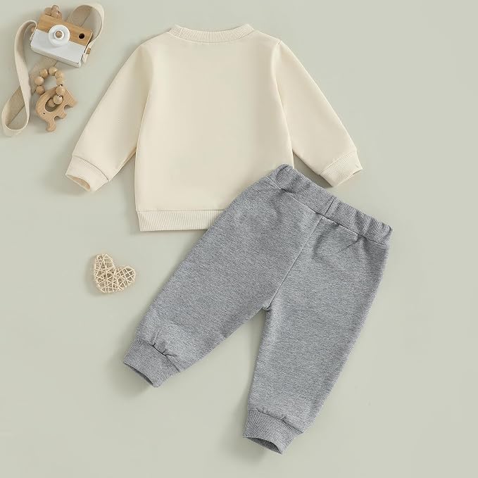 Nyapruwe Toddler Baby Boy Fall Outfit Funny Print Long Sleeve Sweatshirt - Image 8