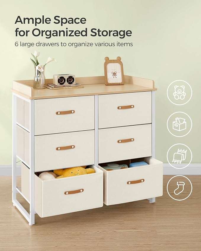 SONGMICS Kids Dresser with 6 Drawers, Boys Girls Dresser, with Water-Resistant - Image 7