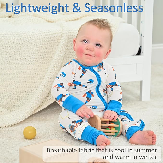 LollyBanks Baby Pajamas, 2-Way Zipper Romper, 95% Viscose Made from Bamboo and - Image 3